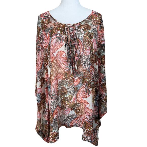 Lane Bryant Tops - Lane Bryant Women's Top Blouse Wide Sleeves Floral Sheer Plus Sz 22/24